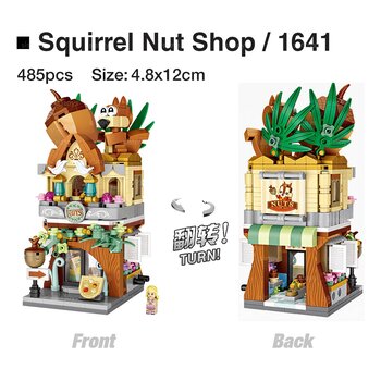 Loz LOZ Street Series - Toko Kacang Tupai (LOZ Street Series - Squirrel Nut Shop Building Bricks Set)