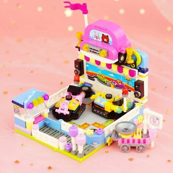 Loz Seri Taman Hiburan LOZ Dream - Mobil Bumper (LOZ Dream Amusement Park Series - Bumper Car Building Bricks Set)