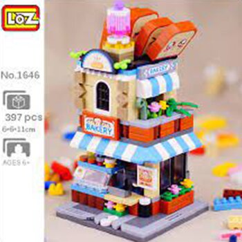 Loz LOZ Street Series - Toko Roti (LOZ Street Series - Bakery Shop Building Bricks Set)