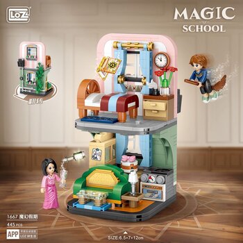 Loz LOZ Magic Academy Street Series - Liburan Sulap (LOZ Magic Academy Street Series - Magic Holiday Building Bricks Set)