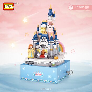 Loz LOZ Creator - Kotak Musik Berputar Princess Castle (LOZ Creator - Princess Castle Rotating Music Box Building Bricks Set)