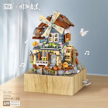 Loz LOZ Mini Blocks - Kotak Musik Kincir Angin (LOZ Mini Blocks -  Windmill Music Box Building Bricks Set)