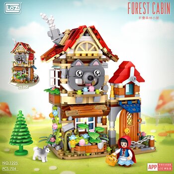 Loz LOZ Mini Blocks - Kabin Hutan (LOZ Mini Blocks - Forest Cabin Building Bricks Set)