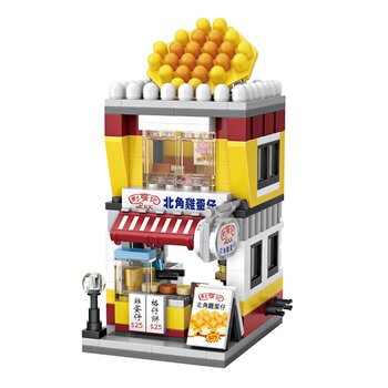 Loz LOZ Mini Blocks - Toko Wafel Telur Gaya Hong Kong (LOZ Mini Blocks - Hong Kong Style Egg Waffle Shop Building Bricks Set)