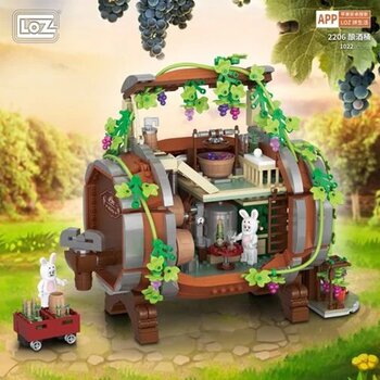 Loz LOZ Mini Block - Tahun Tong Anggur Kelinci (LOZ Mini Block - Year of the Rabbit Wine Barrel Building Bricks Set)