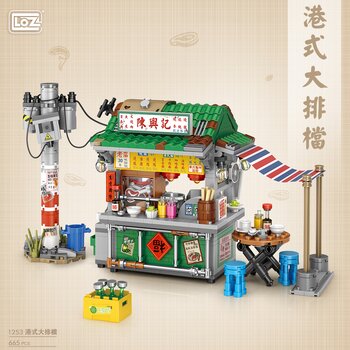 Loz LOZ Street Series - Warung Makanan Gaya Asia (LOZ Street Series - Asian Style Food Stall Building Bricks Set)
