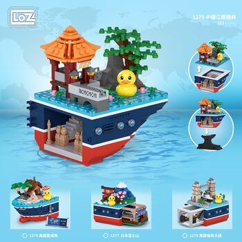 Loz Seri Armada Bebek LOZ - Taman Jiangnan (LOZ Duck Fleet Series - Jiangnan Garden Building Bricks Set)