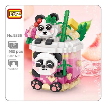 Loz Blok Mini LOZ - Panda Peach Oolong (LOZ Mini Blocks - Panda Peach Oolong Building Bricks Set)