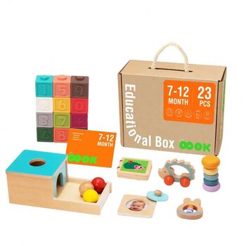 Tooky Toy Co 7-12m Kotak Pendidikan Pendidikan Sensorik Bayi (7-12m Baby Sensory Educational Learning Educational Box)