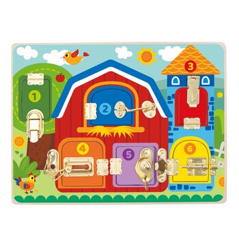 Tooky Toy Co Papan Aktivitas Kait (Latches Activity Board)
