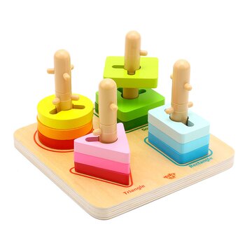 Tooky Toy Co Penyortir Blok Geometris (Geometric Block Sorter)