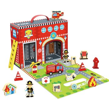 Tooky Toy Co Kotak Stasiun Pemadam Kebakaran (Fire Station Box)