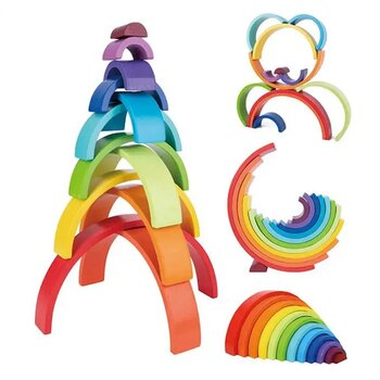 Tooky Toy Co Penumpuk Pelangi 12pcs (Rainbow Stacker 12pcs)