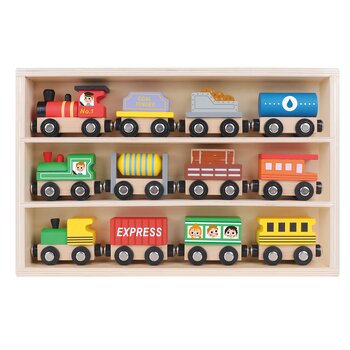 Tooky Toy Co Set Kereta Kayu (Wooden Train Set)
