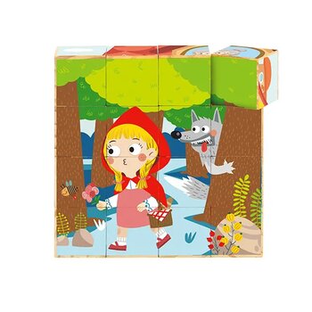 Tooky Toy Co Puzzle Blok - Little Red Riding Hood (Block Puzzle - Little Red Riding Hood)