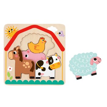 Tooky Toy Co Puzzle Pertanian Berlapis-lapis (Multi-layered Farm Puzzle)