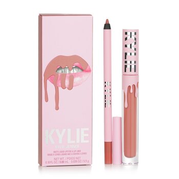 Matte Lip Kit: Matte Liquid Lipstick 3ml + Lip Liner 1.1g - # 802 Candy K Matte (box slightly damage)