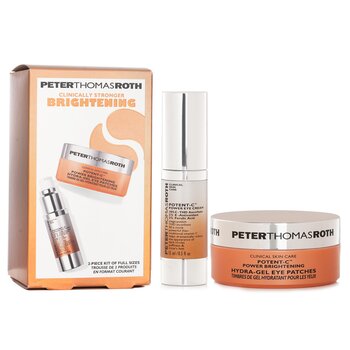 Peter Thomas Roth Clinically Stronger Brighetning 2 Piece Kit Of Full Size: Potent C Power Eye Cream 15ml+ Hydra Gel Eye Patches 30 Pairs