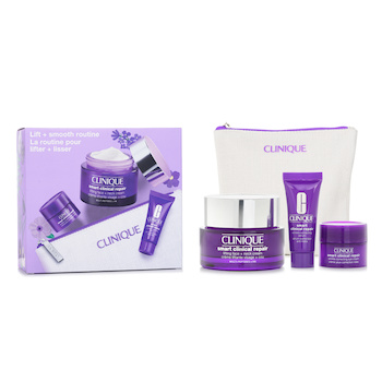 Clinique Smart Clinic.Set: Lifting Face+Neck Cream 50ml+Wrinkle Correcting Serum 10ml+Wrinkle Corrective Eye Cream 5ml +Bag