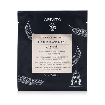 Masker Wajah Jaringan Hitam Kecantikan Ekspres dengan Carob (Detoksifikasi & Pemurnian) - Exp. Tanggal: 07/2022